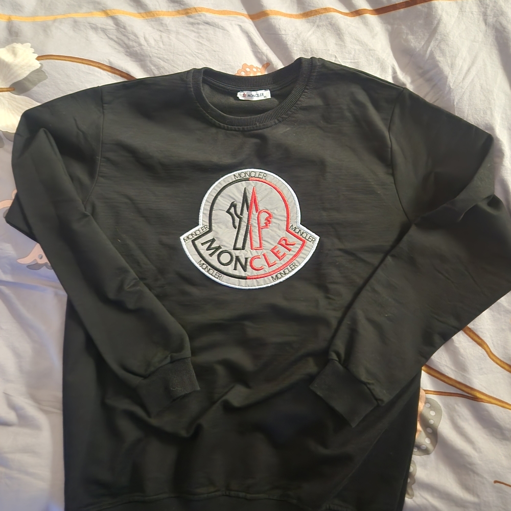 Moncler Black Logo Crew Neck Sweater Size Xl